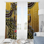 Personalized Hawks Football Mascot Window Curtain Aboriginal Dot Art Style Vibrant Indigenous Pattern Design