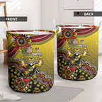 Personalized Richmond Tigers  Football Mascot Laundry Basket Aboriginal Dot Art Style Vibrant Indigenous Pattern Design