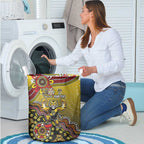 Personalized Richmond Tigers  Football Mascot Laundry Basket Aboriginal Dot Art Style Vibrant Indigenous Pattern Design