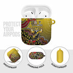 Personalized Richmond Tigers  Football Mascot AirPods Case Aboriginal Dot Art Style Vibrant Indigenous Pattern Design