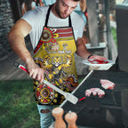 Personalized Richmond Tigers  Football Mascot Apron Aboriginal Dot Art Style Vibrant Indigenous Pattern Design