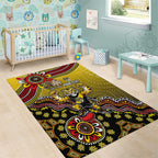 Personalized Richmond Tigers  Football Mascot Area Rug Aboriginal Dot Art Style Vibrant Indigenous Pattern Design
