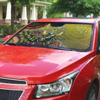 Personalized Richmond Tigers  Football Mascot Auto Sun Shade Aboriginal Dot Art Style Vibrant Indigenous Pattern Design