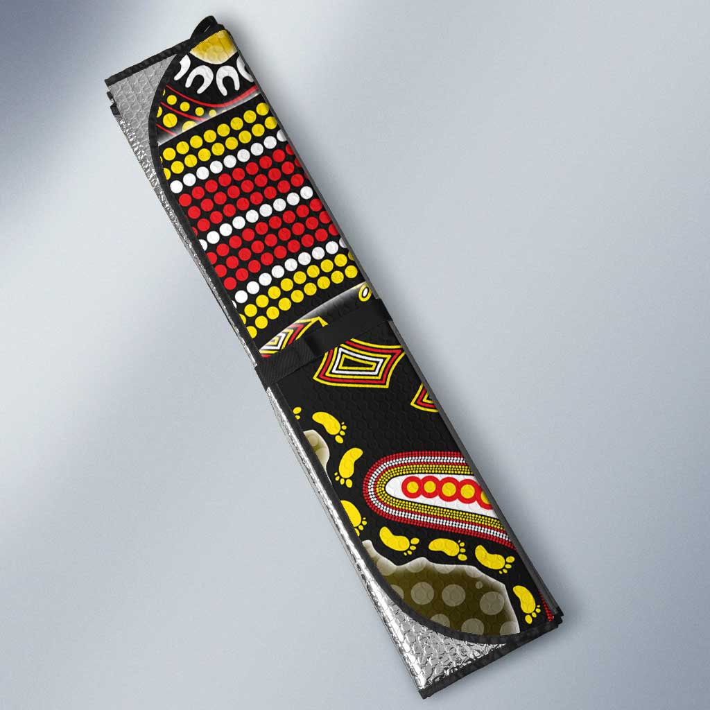 Personalized Richmond Tigers  Football Mascot Auto Sun Shade Aboriginal Dot Art Style Vibrant Indigenous Pattern Design