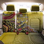 Personalized Richmond Tigers  Football Mascot Back Car Seat Cover Aboriginal Dot Art Style Vibrant Indigenous Pattern Design