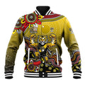 Personalized Richmond Tigers  Football Mascot Baseball Jacket Aboriginal Dot Art Style Vibrant Indigenous Pattern Design