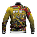 Personalized Richmond Tigers  Football Mascot Baseball Jacket Aboriginal Dot Art Style Vibrant Indigenous Pattern Design