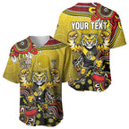 Personalized Richmond Tigers  Football Mascot Baseball Jersey Aboriginal Dot Art Style Vibrant Indigenous Pattern Design