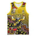 Personalized Richmond Tigers  Football Mascot Basketball Jersey Aboriginal Dot Art Style Vibrant Indigenous Pattern Design