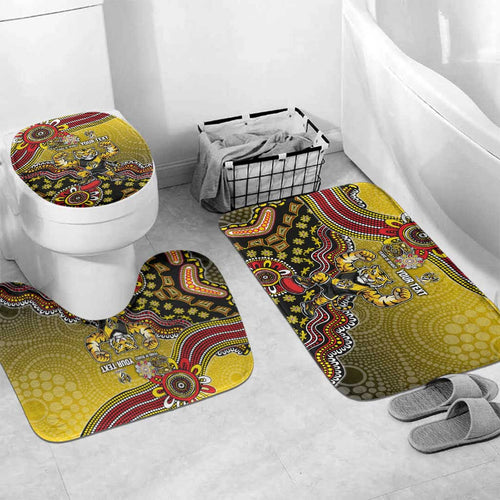 Personalized Richmond Tigers  Football Mascot Bathroom Set Aboriginal Dot Art Style Vibrant Indigenous Pattern Design