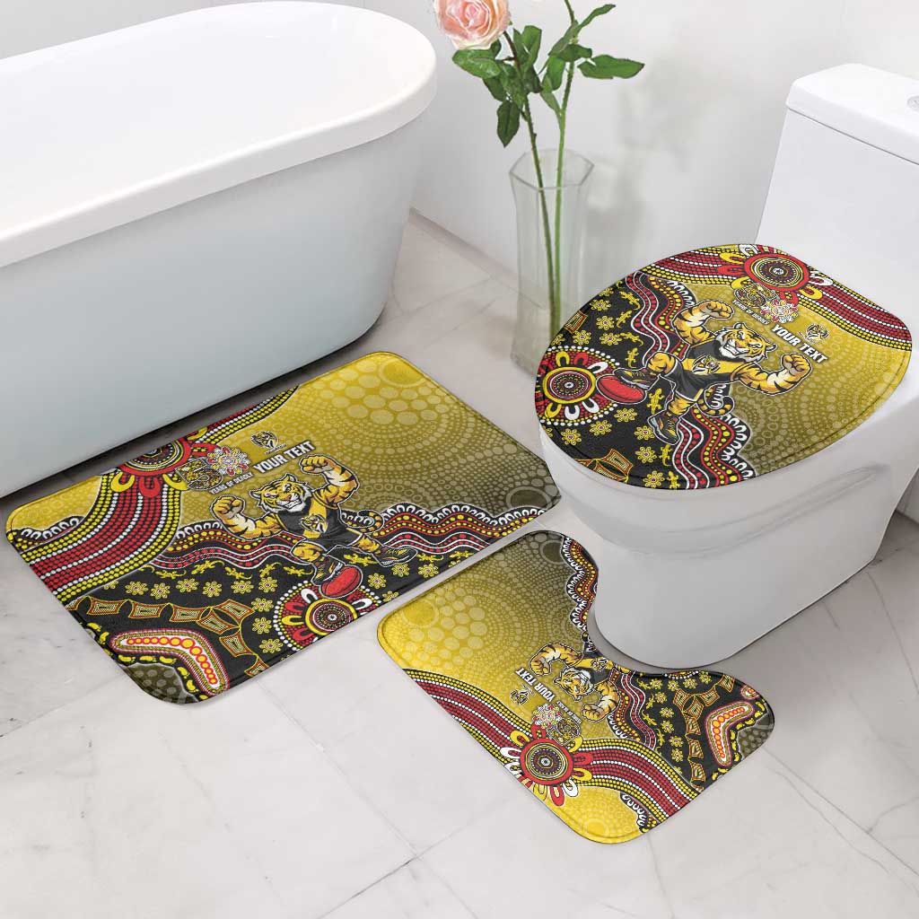 Personalized Richmond Tigers  Football Mascot Bathroom Set Aboriginal Dot Art Style Vibrant Indigenous Pattern Design