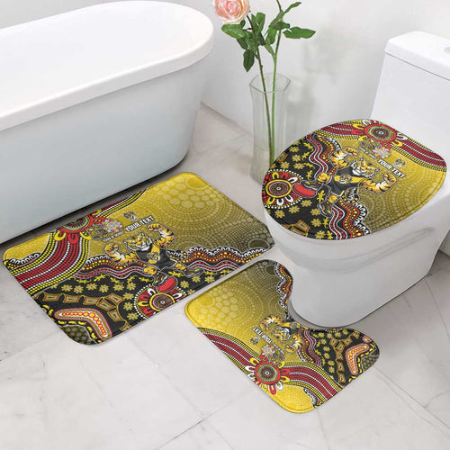 Personalized Richmond Tigers  Football Mascot Bathroom Set Aboriginal Dot Art Style Vibrant Indigenous Pattern Design