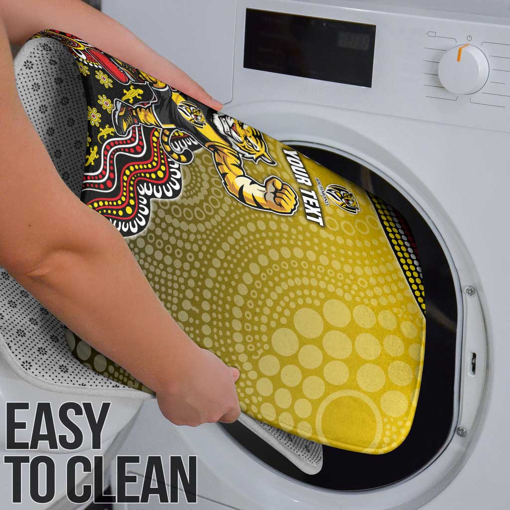 Personalized Richmond Tigers  Football Mascot Bathroom Set Aboriginal Dot Art Style Vibrant Indigenous Pattern Design