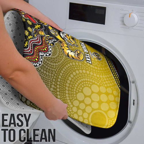 Personalized Richmond Tigers  Football Mascot Bathroom Set Aboriginal Dot Art Style Vibrant Indigenous Pattern Design