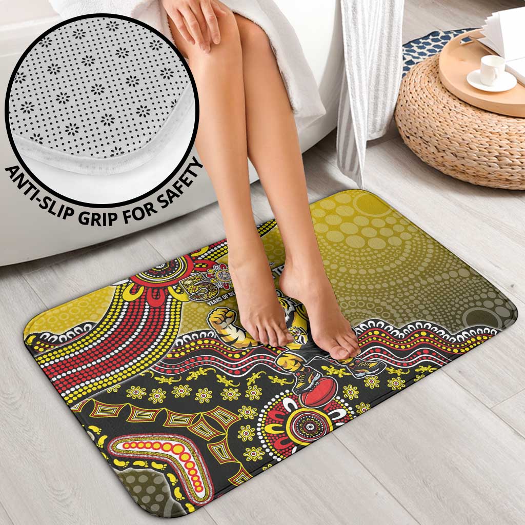 Personalized Richmond Tigers  Football Mascot Bathroom Set Aboriginal Dot Art Style Vibrant Indigenous Pattern Design