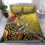 Personalized Richmond Tigers  Football Mascot Bedding Set Aboriginal Dot Art Style Vibrant Indigenous Pattern Design