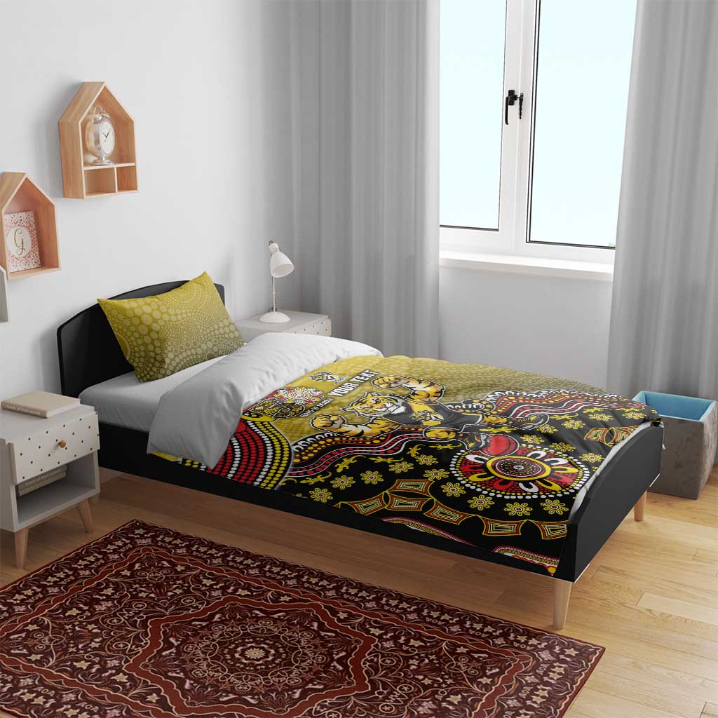 Personalized Richmond Tigers  Football Mascot Bedding Set Aboriginal Dot Art Style Vibrant Indigenous Pattern Design