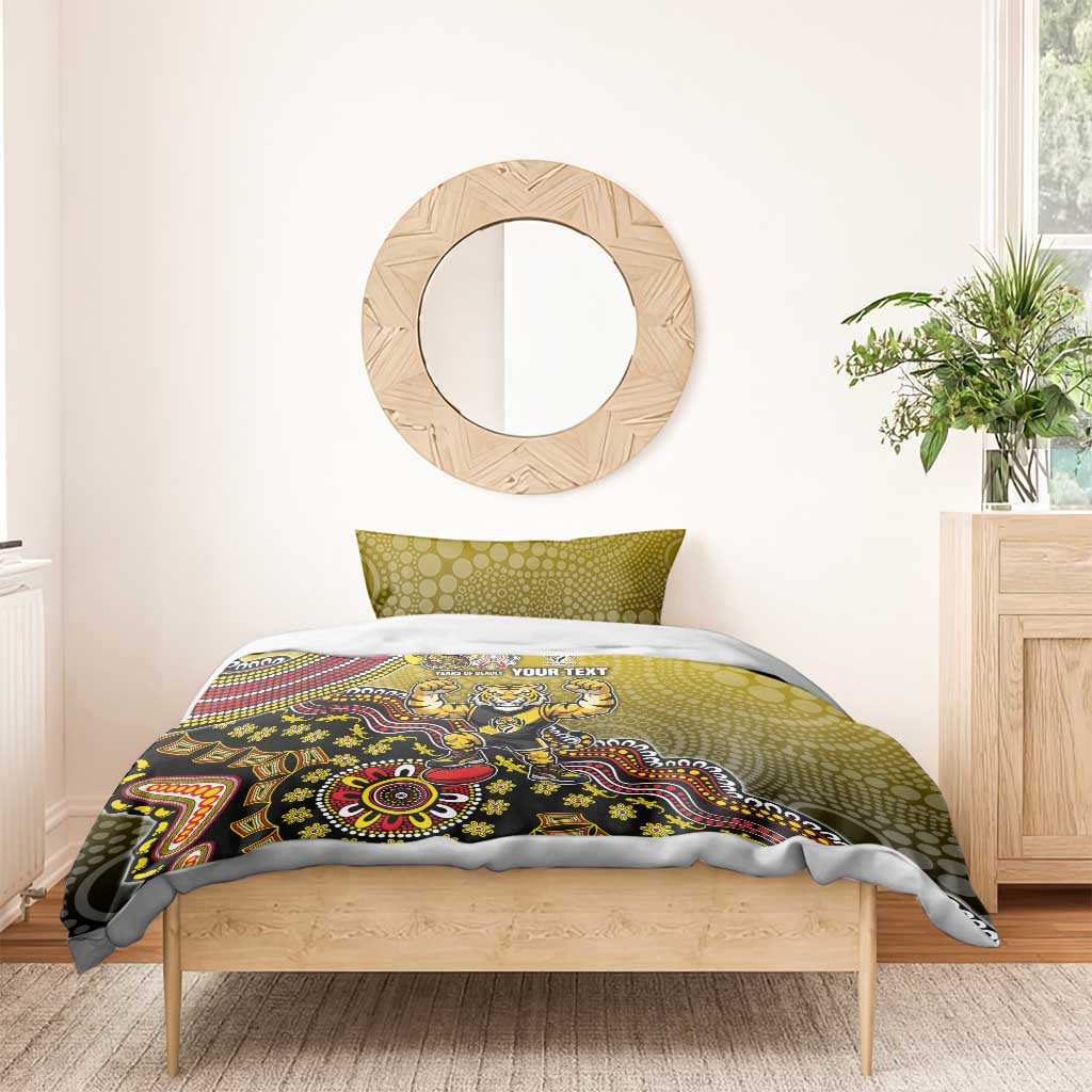 Personalized Richmond Tigers  Football Mascot Bedding Set Aboriginal Dot Art Style Vibrant Indigenous Pattern Design
