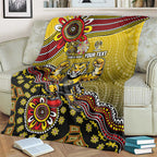 Personalized Richmond Tigers  Football Mascot Blanket Aboriginal Dot Art Style Vibrant Indigenous Pattern Design