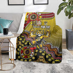 Personalized Richmond Tigers  Football Mascot Blanket Aboriginal Dot Art Style Vibrant Indigenous Pattern Design