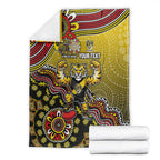 Personalized Richmond Tigers  Football Mascot Blanket Aboriginal Dot Art Style Vibrant Indigenous Pattern Design