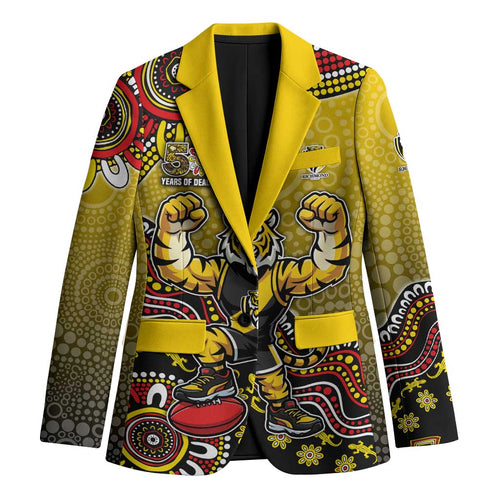 Personalized Richmond Tigers  Football Mascot Blazer Aboriginal Dot Art Style Vibrant Indigenous Pattern Design
