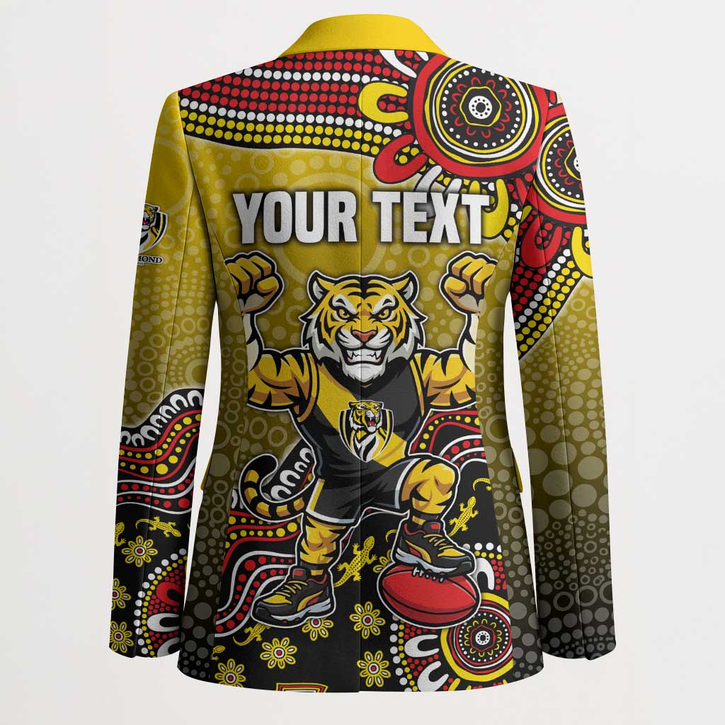 Personalized Richmond Tigers  Football Mascot Blazer Aboriginal Dot Art Style Vibrant Indigenous Pattern Design