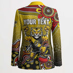 Personalized Richmond Tigers  Football Mascot Blazer Aboriginal Dot Art Style Vibrant Indigenous Pattern Design