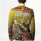 Personalized Richmond Tigers  Football Mascot Blazer Aboriginal Dot Art Style Vibrant Indigenous Pattern Design