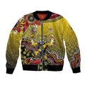 Personalized Richmond Tigers  Football Mascot Bomber Jacket Aboriginal Dot Art Style Vibrant Indigenous Pattern Design