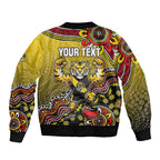 Personalized Richmond Tigers  Football Mascot Bomber Jacket Aboriginal Dot Art Style Vibrant Indigenous Pattern Design