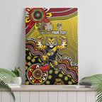 Personalized Richmond Tigers  Football Mascot Canvas Wall Art Aboriginal Dot Art Style Vibrant Indigenous Pattern Design