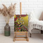 Personalized Richmond Tigers  Football Mascot Canvas Wall Art Aboriginal Dot Art Style Vibrant Indigenous Pattern Design