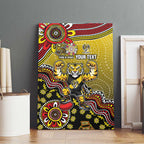 Personalized Richmond Tigers  Football Mascot Canvas Wall Art Aboriginal Dot Art Style Vibrant Indigenous Pattern Design