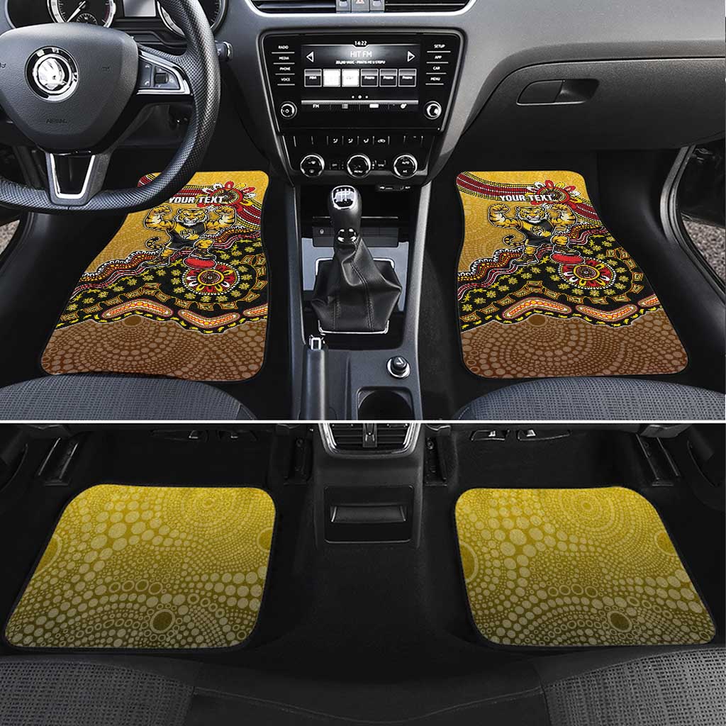 Personalized Richmond Tigers  Football Mascot Car Mats Aboriginal Dot Art Style Vibrant Indigenous Pattern Design