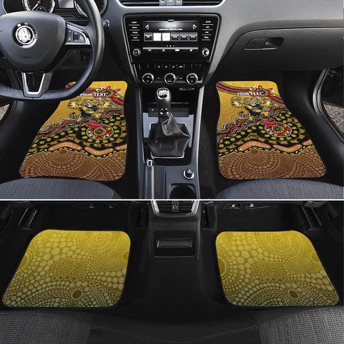 Personalized Richmond Tigers  Football Mascot Car Mats Aboriginal Dot Art Style Vibrant Indigenous Pattern Design