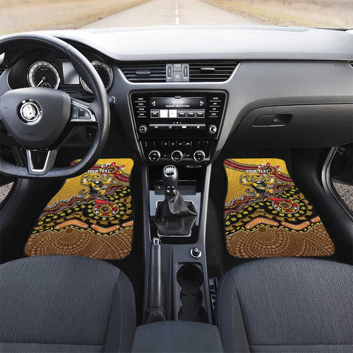 Personalized Richmond Tigers  Football Mascot Car Mats Aboriginal Dot Art Style Vibrant Indigenous Pattern Design