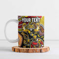 Personalized Richmond Tigers  Football Mascot Ceramic Mug Aboriginal Dot Art Style Vibrant Indigenous Pattern Design
