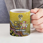 Personalized Richmond Tigers  Football Mascot Ceramic Mug Aboriginal Dot Art Style Vibrant Indigenous Pattern Design