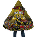 Personalized Richmond Tigers  Football Mascot Cloak Aboriginal Dot Art Style Vibrant Indigenous Pattern Design