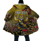 Personalized Richmond Tigers  Football Mascot Cloak Aboriginal Dot Art Style Vibrant Indigenous Pattern Design