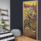 Personalized Richmond Tigers  Football Mascot Door Cover Aboriginal Dot Art Style Vibrant Indigenous Pattern Design