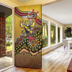 Personalized Richmond Tigers  Football Mascot Door Cover Aboriginal Dot Art Style Vibrant Indigenous Pattern Design