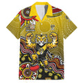 Personalized Richmond Tigers  Football Mascot Family Matching Mermaid Dress and Hawaiian Shirt Aboriginal Dot Art Style Vibrant Indigenous Pattern Design