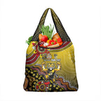 Personalized Richmond Tigers  Football Mascot Grocery Bag Aboriginal Dot Art Style Vibrant Indigenous Pattern Design