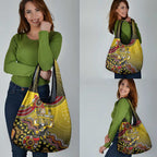 Personalized Richmond Tigers  Football Mascot Grocery Bag Aboriginal Dot Art Style Vibrant Indigenous Pattern Design