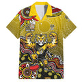 Personalized Richmond Tigers  Football Mascot Hawaiian Shirt Aboriginal Dot Art Style Vibrant Indigenous Pattern Design