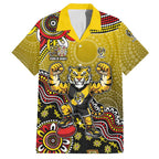 Personalized Richmond Tigers  Football Mascot Hawaiian Shirt Aboriginal Dot Art Style Vibrant Indigenous Pattern Design