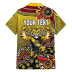 Personalized Richmond Tigers  Football Mascot Hawaiian Shirt Aboriginal Dot Art Style Vibrant Indigenous Pattern Design
