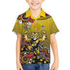 Personalized Richmond Tigers  Football Mascot Hawaiian Shirt Aboriginal Dot Art Style Vibrant Indigenous Pattern Design